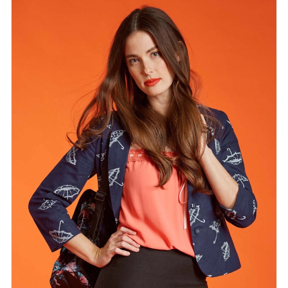 Modcloth Snappy Studies Blazer Jacket in Umbrellas